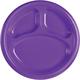 Purple Plastic Divided Dinner Plates 20ct